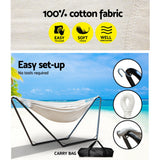 Gardeon Hammock Bed with Stand Outdoor Camping Hammocks Steel Frame - Rear View