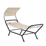 Gardeon Hammock Bed w/ Stand Sun Lounge Chair Beige - Side View