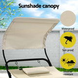 Gardeon Hammock Bed w/ Stand Sun Lounge Chair Beige - Top-Down View