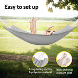 Gardeon Portable Double Hammock Bed with Carry Bag for Outdoor Relaxation - Grey - Rear View