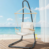 Gardeon Hammock Chair with Heavy Duty Steel Stand - Close-Up Angle