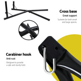 Gardeon Hammock Chair with Steel Stand Armrest Outdoor Hanging Cream - Rear View
