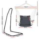 Gardeon Hammock Chair with Heavy Duty Steel Stand - Front View