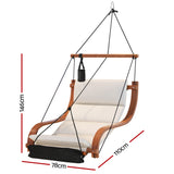 Gardeon Hammock Chair Wooden Hanging Indoor Outdoor Lounge Patio - Front View