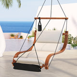 Gardeon Hammock Chair Wooden Hanging Indoor Outdoor Lounge Patio - Close-Up Angle