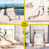 Gardeon Hammock Chair Wooden Hanging Indoor Outdoor Lounge Patio - Rear View