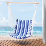 Gardeon Hammock Chair Swing Camping Blue - Close-Up Angle
