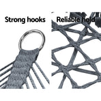 Gardeon Hammock Chair Outdoor Portable Camping Hammocks 2 Person Grey, image 6