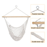 Gardeon Hammock Chair Outdoor Hanging Camping Mesh Indoor Cream - 45-Degree Angle