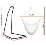 Gardeon Hammock Hanging Chair with Heavy Duty Steel Stand - Front View