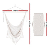 Gardeon Cream Mesh Hammock Chair Swing for Camping and Relaxation