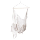 Gardeon Cream Mesh Hammock Chair Swing for Camping and Relaxation - Side View
