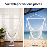 Gardeon Cream Mesh Hammock Chair Swing for Camping and Relaxation