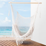 Gardeon Cream Mesh Hammock Chair Swing for Camping and Relaxation
