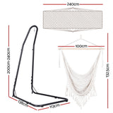 Gardeon Hammock Hanging Chair with Heavy Duty Steel Stand - Front View