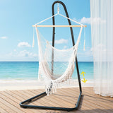 Gardeon Hammock Hanging Chair with Heavy Duty Steel Stand - Close-Up Angle
