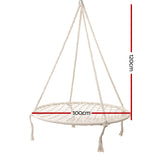 Gardeon Hammock Chair Outdoor Tree Swing Nest Web Hanging Seat 100cm - Front View