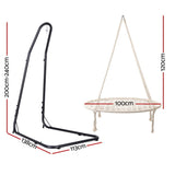 Gardeon Hammock Hanging Chair with Steel Stand - Front View