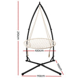 Gardeon Hammock Chair Nest Web Outdoor Swing with Steel Stand 100cm - Front View