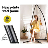 Gardeon Hammock Chair Nest Web Outdoor Swing with Steel Stand 100cm - Side View