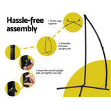 Gardeon Hammock Chair Nest Web Outdoor Swing with Steel Stand 100cm - Rear View