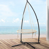 Gardeon Hammock Chair Nest Web Outdoor Swing with Steel Stand 100cm - Low Angle