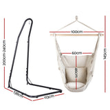 Gardeon Hammock Chair with Heavy Duty Steel Stand - Front View