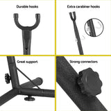 Gardeon Hammock Chair Outdoor Camping Hanging with Stand Cream - Rear View