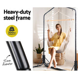 Gardeon Outdoor Hammock Chair with Stand Hanging Hammock with Pillow Cream - 45-Degree Angle