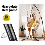 Gardeon Hammock Chair Outdoor Camping Hanging with Steel Stand Cream - Top-Down View