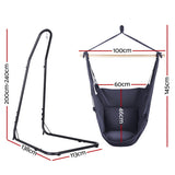 Gardeon Hammock Chair with Heavy Duty Steel Stand - Front View