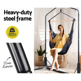 Gardeon Outdoor Hammock Chair with Stand Swing Hanging Hammock with Pillow Grey - 45-Degree Angle