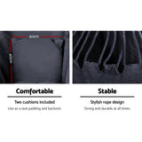 Gardeon Outdoor Hammock Chair with Stand Swing Hanging Hammock with Pillow Grey - Close-Up Angle