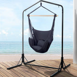 Gardeon Outdoor Hammock Chair with Stand Swing Hanging Hammock with Pillow Grey - Low Angle