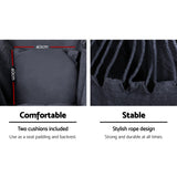 Gardeon Hammock Chair Outdoor Camping Hanging with Steel Stand Grey - Side View