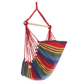 Gardeon Hammock Chair Outdoor Camping Hanging Hammocks Cushion Pillow Rainbow - Side View