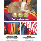 Gardeon Hammock Chair Outdoor Camping Hanging Hammocks Cushion Pillow Rainbow - 45-Degree Angle