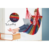 Gardeon Hammock Chair Outdoor Camping Hanging Hammocks Cushion Pillow Rainbow - Rear View