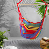 Gardeon Hammock Chair Outdoor Camping Hanging Hammocks Cushion Pillow Rainbow - Extra Image