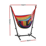 Gardeon Hammock Chair Outdoor Camping Hanging with Stand Rainbow - Front View