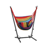 Gardeon Hammock Chair Outdoor Camping Hanging with Stand Rainbow - Side View