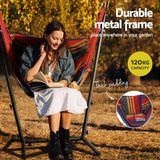 Gardeon Hammock Chair Outdoor Camping Hanging with Stand Rainbow - Top-Down View