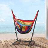Gardeon Hammock Chair Outdoor Camping Hanging with Stand Rainbow - Close-Up Angle