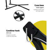 Gardeon Hammock Chair Outdoor Camping Hanging with Steel Stand Rainbow - 45-Degree Angle
