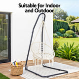 Gardeon Hammock Chair Stand Heavy Duty Steel Frame Black - Rear View
