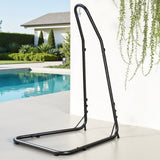 Gardeon Hammock Chair Stand Heavy Duty Steel Frame Black - Close-Up Angle