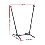 Gardeon Hammock Chair Stand Metal Frame Black - Front View