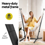 Gardeon Hammock Chair Stand Metal Frame Black - Top-Down View