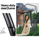 Gardeon Hammock Chair with Stand Macrame Outdoor Garden 2 Seater Grey - 45-Degree Angle