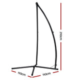Gardeon Hammock Chair Steel Stand Outdoor Furniture Heavy Duty Black - Front View
